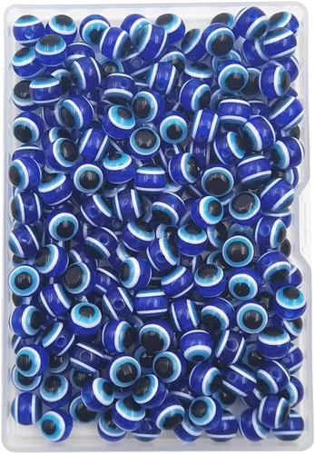 Miniatura 8 de INSPIRELLE 300 cuentas redondas de resina turca de ojo turco de 0.236 pulgadas de color mixto para joyería, pulseras y manualidades