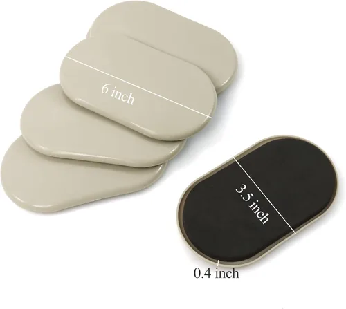 Miniatura 2 de Deslizador de muebles, 3-1/2 x 6 pulgadas, ovalado de alta resistencia, deslizadores de alfombra reutilizables para muebles, almohadillas móviles