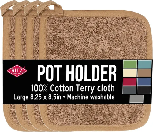 Miniatura 37 de RITZ Agarraderas para ollas y salvamanteles de rizo: Resistente al calor sin igual, duradero 100% algodón – Diseñado ergonómicamente para un agarre