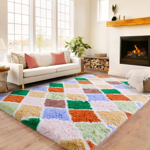 Miniatura 111 de Awaytail Alfombra Esponjosa Lavable 2x3 Pies, Pura Negra Alfombra para Silla de Escritorio Antideslizante, Alfombra Supersuave para Niños
