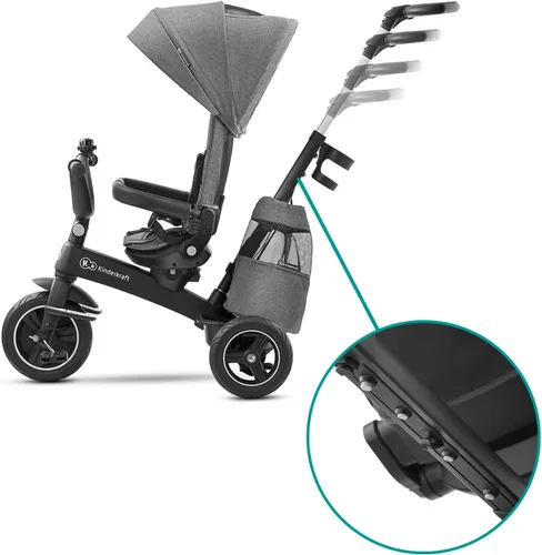 Miniatura 7 de Kinderkraft EASYTWIST Triciclo para niños pequeños, triciclo 5 en 1, asiento giratorio de 360°, material impermeable con filtro UPF50+, mango