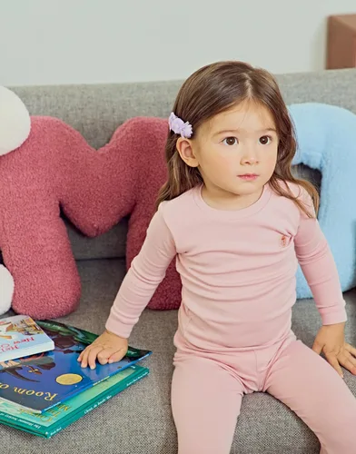 Miniatura 4 de moimoln Pijama de algodón suave y liso de manga larga para bebés y niños, 6 meses a 5 años