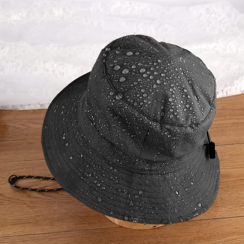 Miniatura 5 de Sombrero de sol para hombres y mujeres, ala ancha, UPF 50+, sombrero de pesca y pescador, impermeable, plegable, sombrero de sol para playa, Negro