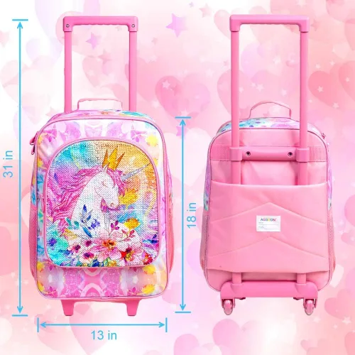 Miniatura 5 de Equipaje para niños y niñas, maleta de viaje con ruedas para niños pequeños
