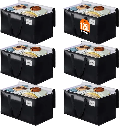 Miniatura 17 de BlissTotes Bolsas de mudanza, cajas de mudanza resistentes con cremalleras superiores y asas resistentes, bolsas de almacenamiento para ahorrar