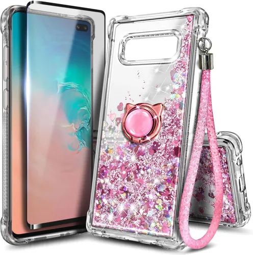 Miniatura 89 de NGB Diseñada para funda Samsung Galaxy Note 10+ (Plus), Rosa/Aguamarina Funda con Purpurina Líquida Brillante Linda para Mujeres Niñas Niños