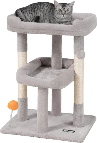 Miniatura 8 de FourFurPets Árbol para gatos de 27.6 pulgadas, torre para gatos de interior, condominio para gatos grandes, árbol pequeño para gatos con poste
