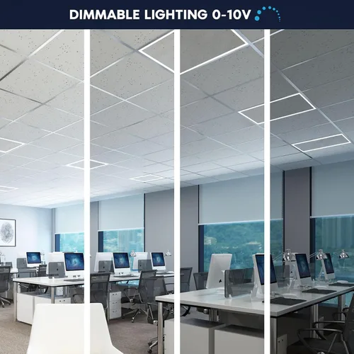 Miniatura 4 de LUXRITE Panel de luces LED con marco iluminado de borde de 2 x 4 pies, 5CCT seleccionable 3000K-6500K, 5200/6500/7800LM, interruptor de 40 W/50 W/60