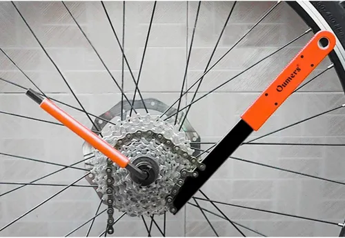 Miniatura 7 de Oumers Herramienta de extracción de casete de bicicleta, herramienta de extracción de rueda libre de casete con látigo de cadena y llave auxiliar