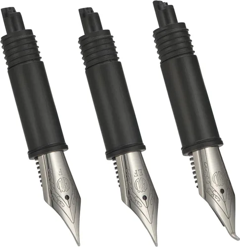 Miniatura 9 de Juego de 3 plumas estilográficas Hongdian negras de tamaño mediano para Black Forest 1850, 1851, 1861, M2, M1, 1843, 6013, 517D, 517S, 525, 1843