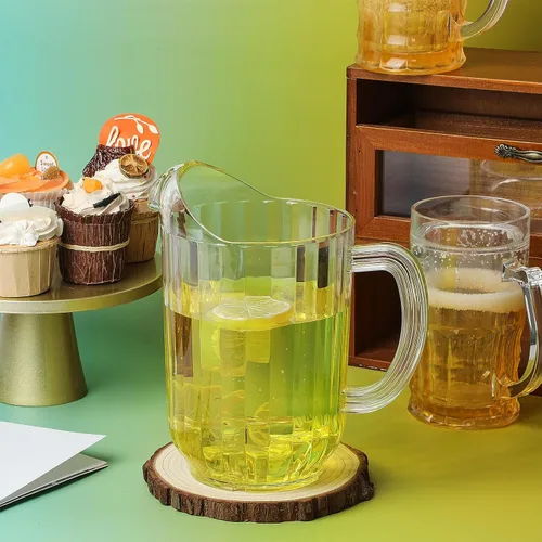 Miniatura 7 de Tessco for you - 1 jarra de plástico transparente de 60 onzas para restaurante, jarra de agua grande, jarra para servir leche, té, jugo de bebida