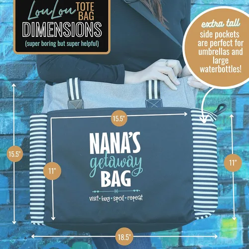 Miniatura 110 de Brooke & Jess Designs Bolso de mano para la abuela – Bolso de lona resistente con cremallera y bolsillo interior para la abuela para uso diario