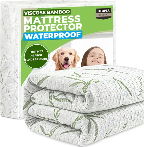 Miniatura 8 de Utopia Bedding – Protector de colchón impermeable tamaño individual, funda de colchón premium de bambú y viscosa de 200 GSM con enfriamiento, suave