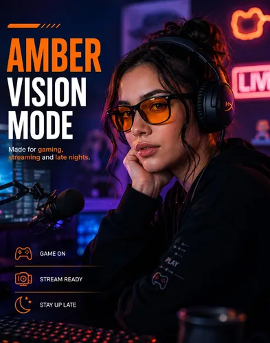 Miniatura 3 de TIJN Lentes con bloqueo de luz azul con doble revestimiento AR lente ámbar naranja para juegos de computadora