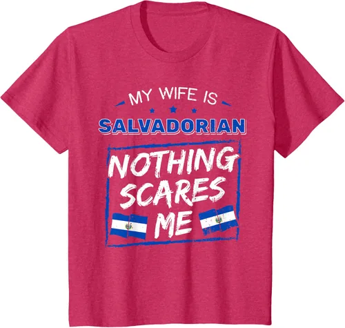 Miniatura 83 de Camiseta con la bandera de raíces salvadoreñas de El Salvador My Wife Is Salvadoran Roots, Negro