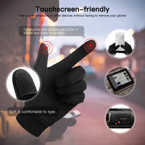 Miniatura 5 de Unigear Lightweight Running Gloves Touch Screen Anti-Slip Warm Gloves Liners for Cycling Biking Sporting Driving for Men Women