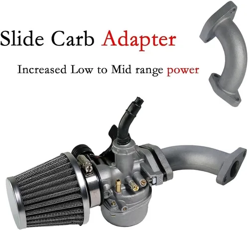 Miniatura 7 de Etapa 2 Kit colector curvo de carreras de rendimiento deslizante tubo de admisión Carb para Lifan 79cc 105cc Motor, Phatmoto Gas Bike, Monster Mega