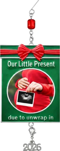 Miniatura 3 de BANBERRY DESIGNS Sonogram Picture Ornament 2025 – Anuncio de embarazo – Adorno de Navidad – Regalo de nueva mamá – 3.5 pulgadas de alto – 1.75