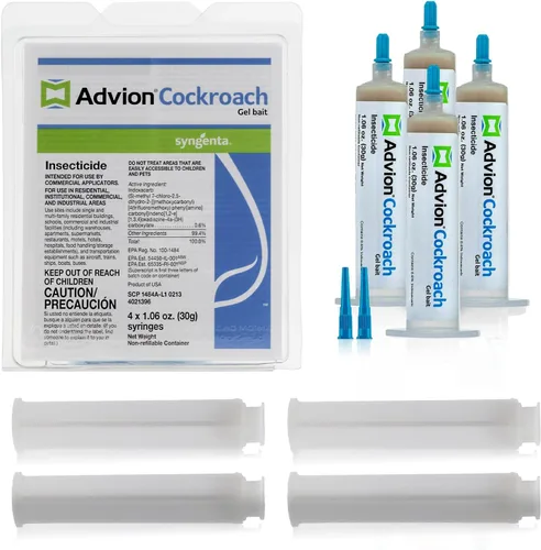 Advion Mata Cucarachas para Interiores - Previene Todas las Especies de Cucarachas - 4 Tubos x 30g