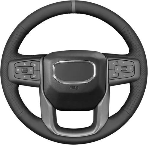 Miniatura 21 de MEWANT Funda para Volante para GMC Sierra 1500 / Sierra 1500 Limited/Sierra 2500 / Sierra 3500/ Yukon (XL) Envoltura de Volante Cosida a Mano