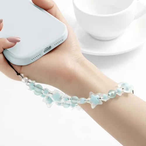 Miniatura 3 de Correa de muñeca para celular, bonita cadena para teléfono, cordón para teléfono, cadena con cuentas de arcilla, accesorios para teléfono, lindas