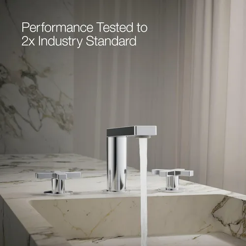 Miniatura 12 de Kohler 73060-3-CP Composed Grifo de lavabo de baño con asas cruzadas, 1.2 gpm, cromo pulido