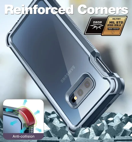 Miniatura 3 de Dexnor Funda para Galaxy S10E con protector de pantalla integrado, transparente, resistente, de cuerpo completo, a prueba de golpes, parte trasera