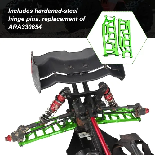 Miniatura 4 de Brazos de suspensión inferiores traseros de aluminio para Arrma 1/8 Kraton/Outcast/Notorious/Talion 6S BLX, piezas de actualización, reemplaza Verde