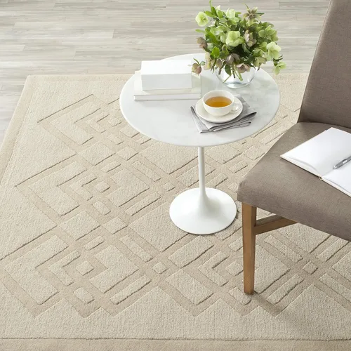 Martha Stewart x SAFAVIEH MSJ5421A - Alfombra de lana hecha a mano de 8 x 10 pies, color gris pardo/gris Marrón topo/Gris