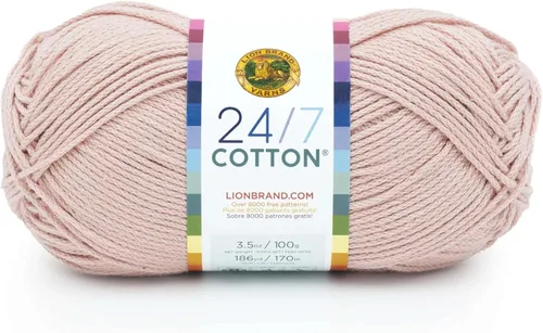 Miniatura 101 de Lion Brand Yarn, Hilo ligero mercerizado de algodón 24/7 para tejer, ganchillo y manualidades, Almirante, 1 paquete, 185 yardas de fibra natural