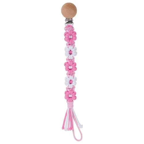 Miniatura 13 de Clip para chupete para niños y niñas, diseño de margaritas florales, macramé, clip para chupete, correa bohemia de madera hecha a mano de algodón