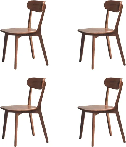 Miniatura 21 de Sillas de cocina, 100% madera maciza de roble, silla moderna con respaldo curvo, sillas de cocina y comedor, silla moderna para sala de estar Negro