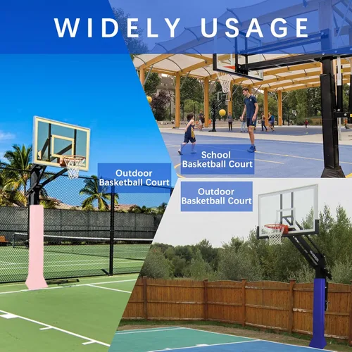Miniatura 6 de Base acolchada de baloncesto de base cuadrada para baloncesto, almohadilla cuadrada de alta resistencia, para exteriores se adapta a 4 x 4 pulgadas