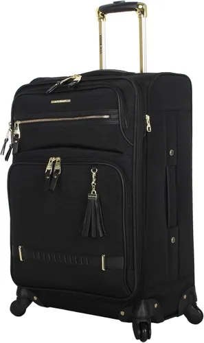 Miniatura 2 de Steve Madden Designer Luggage Collection Maleta ligera expandible de 24 pulgadas Bolsa a cuadros con ruedas giratorias de tamaño mediano
