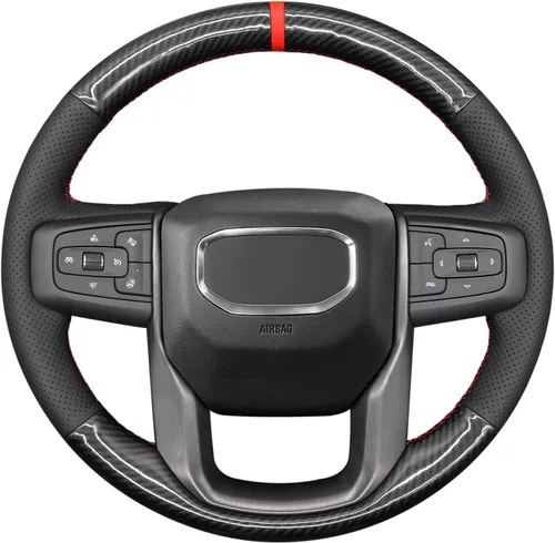 Miniatura 11 de MEWANT Funda para Volante para GMC Sierra 1500 / Sierra 1500 Limited/Sierra 2500 / Sierra 3500/ Yukon (XL) Envoltura de Volante Cosida a Mano
