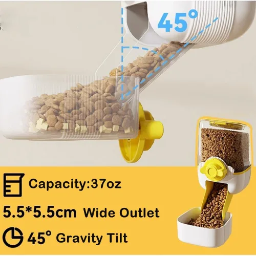 Miniatura 6 de Comederos automáticos colgantes para perros y gatos, comedero automático para conejos sin goteo, dispensador de jaulas de alimentación de mascotas