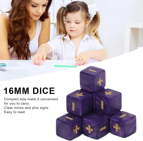 Miniatura 5 de Syrisora Juego de dados de 0.630 in para cálculo de matemáticas, signo menos, más juguetes para niños, suministros de enseñanza para el aula ()