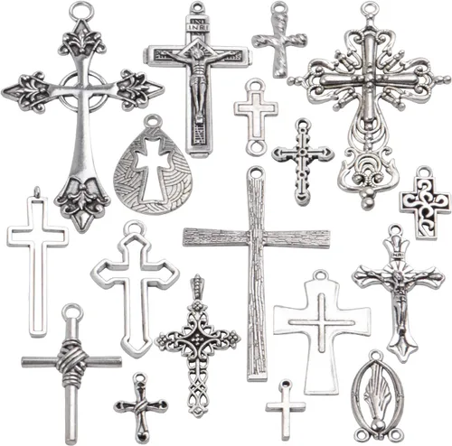 Aylifu Mixed Jesus Christ Cross Crucifix Dangle Pendant