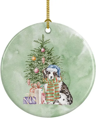 Miniatura 28 de Caroline's Treasures Bulldog, Bulldog inglés #2 y árbol de cerámica adorno colgante para árbol de Navidad, decoración colgante para el hogar