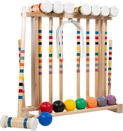 Framco Deluxe Amish Made - Juego de croquet para 8 jugadores, madera de arce duradera