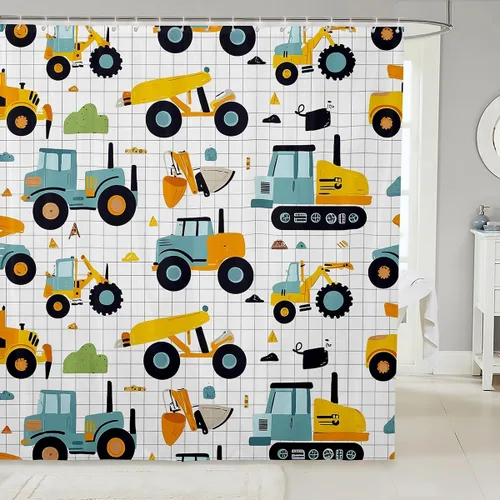 Miniatura 17 de Erosebridal Lineman - Cortina de ducha para niños y hombres, electricista, liniero, cortina con estampado de silueta de estilo europeo, cortina