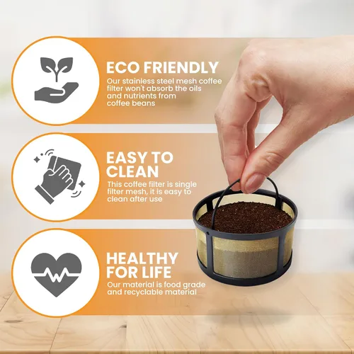Miniatura 5 de Cesta de filtro reutilizable de 8 a 12 tazas con parte inferior de malla, se adapta a la máquina Keurig K-Duo Essentials y K Duo Brewers - Filtro