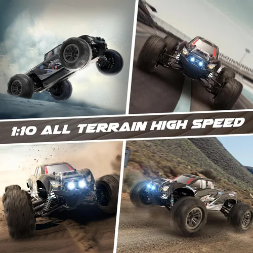 Miniatura 6 de Hosim Camión a control remoto a escala 1:10 de más de 48 KMH para adultos, 4 x 4 todo terreno, auto RC eléctrico impermeable para niños de 8 a 12
