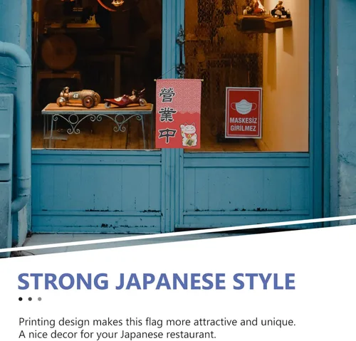 Miniatura 8 de SHERCHPRY Juego de 2 pancartas decorativas de estilo japonés, banderas de apertura de poliéster ligero para colgar en restaurantes japoneses