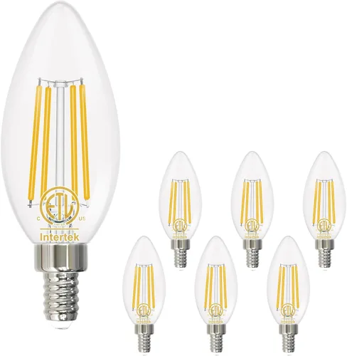 Miniatura 8 de Bombilla LED E12 para candelabro, 2700 K, blanco cálido, equivalente a 40 W, bombillas tipo B con forma de vela de 4 W, bombilla LED B11 para Luz