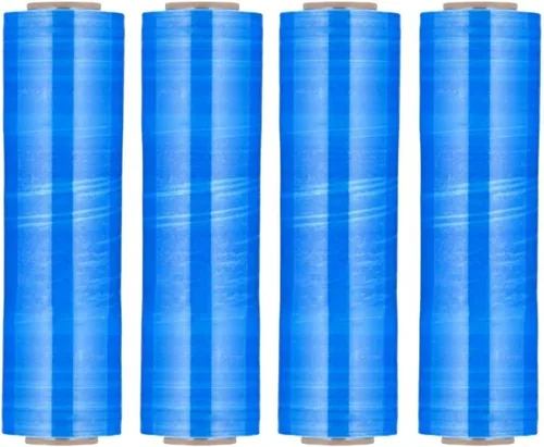 Miniatura 3 de PSBM - Rollo de película elástica azul, paquete de 4, 18 pulgadas x 1000 pies, calibre 100, rollos de película elástica a mano oscura/opaca