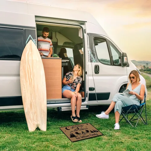 Miniatura 6 de Magimagine Alfombra personalizada para puerta de cámper, alfombra de puerta de RV de camping personalizada con texto, alfombra de cámper