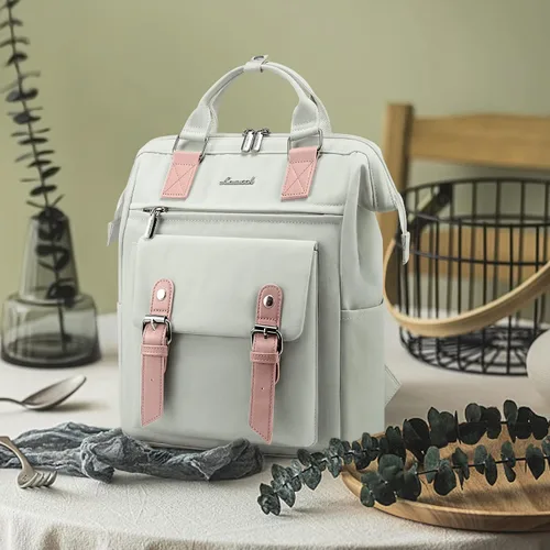 Miniatura 6 de LOVEVOOK Mini mochila para mujer, Gris-Rosa, Mini mochila