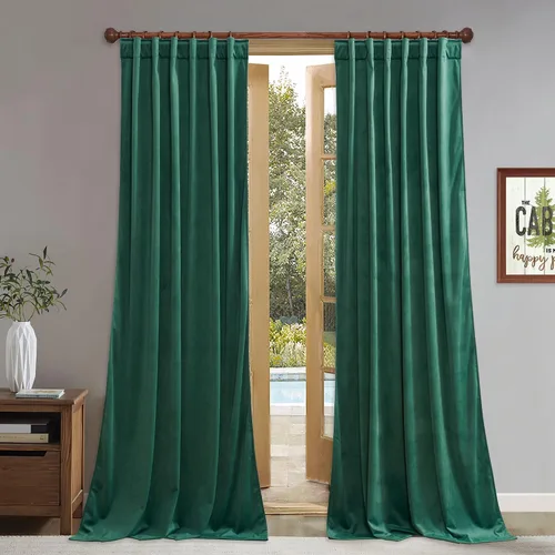 Miniatura 46 de StangH Cortinas de terciopelo súper suaves con pestaña trasera, cortinas azul marino para puerta corredera, decoración de lujo, cortinas opacas