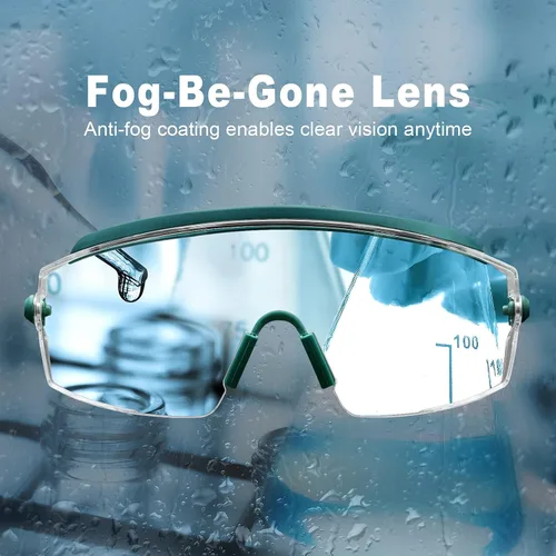Miniatura 4 de UKNOW Gafas de seguridad sobre lentes, lente envolvente transparente antivaho ANSI Z87.1; estuche portátil para gafas de seguridad con clip